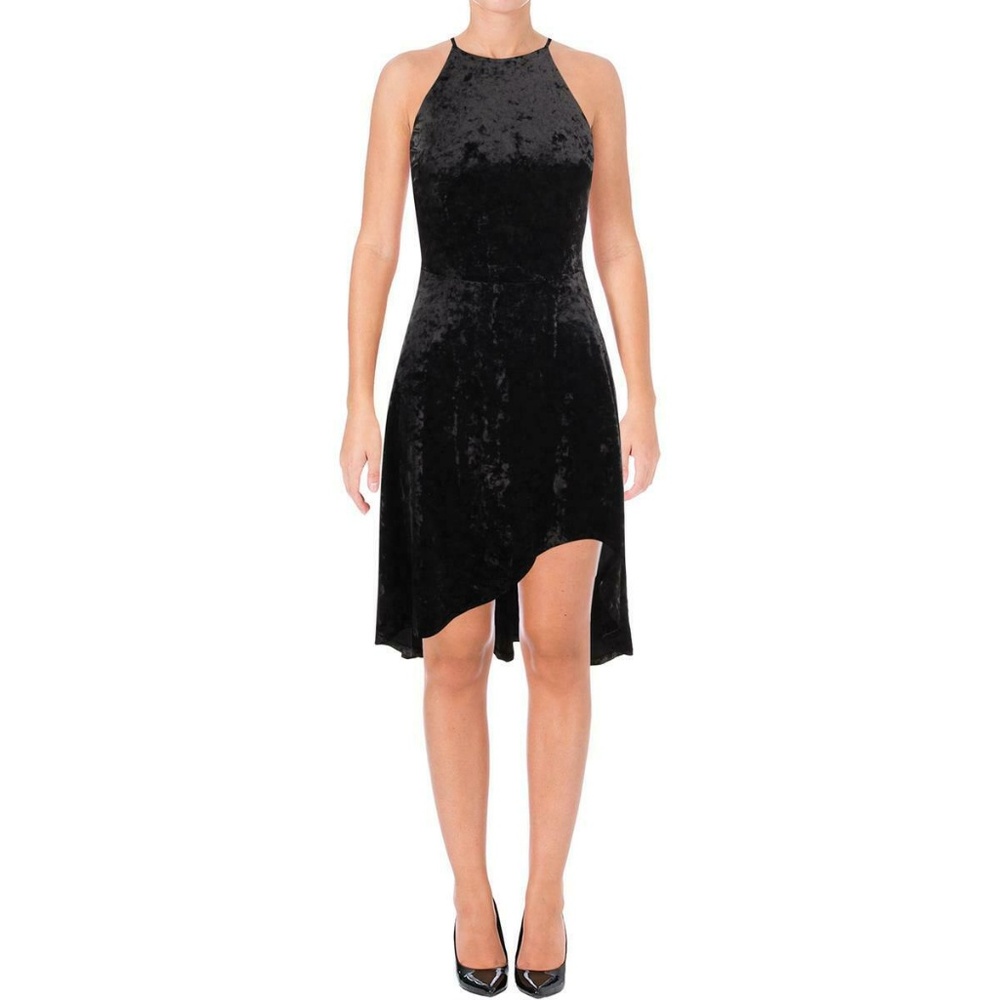 Aqua Women's Black Velvet Party Dress $88
